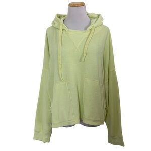 Free People Movement Radiant Green Terry Oversized Pullover Hoodie Sz M